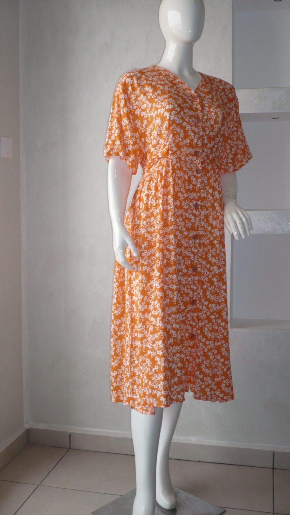 robe fleurs orangée