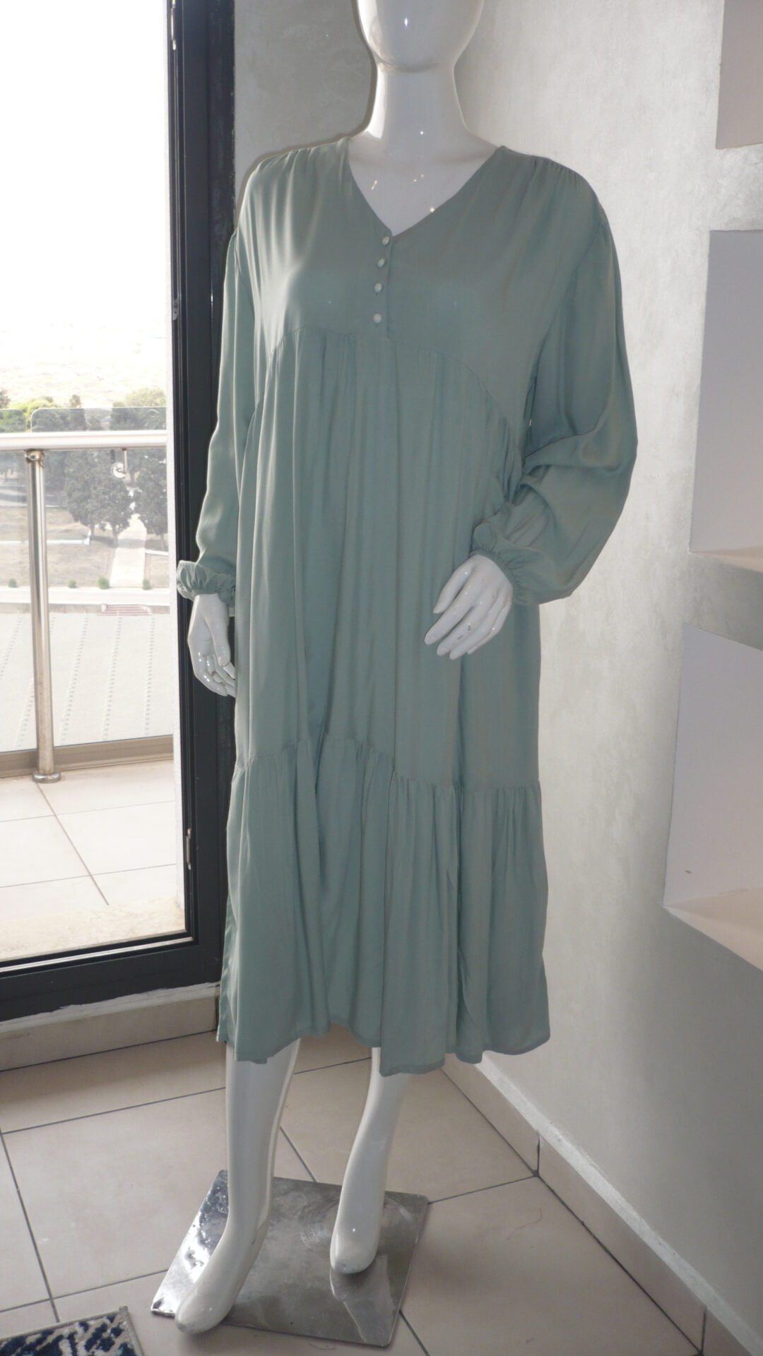 robe été uni vert clair