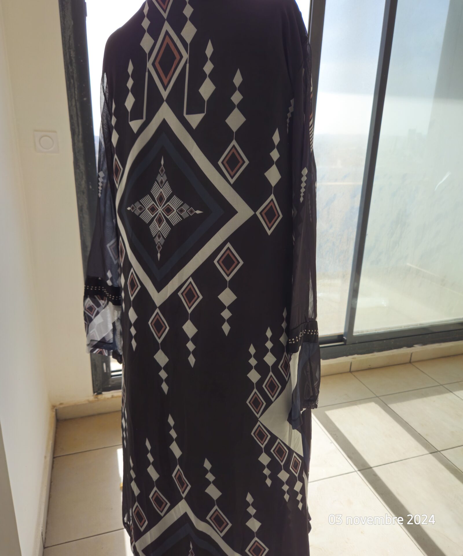 Ensemble deux pièces long noir losange